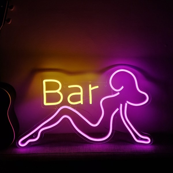 Bar Woman Neon Light Sign 20.8×11.8in/53×30cm